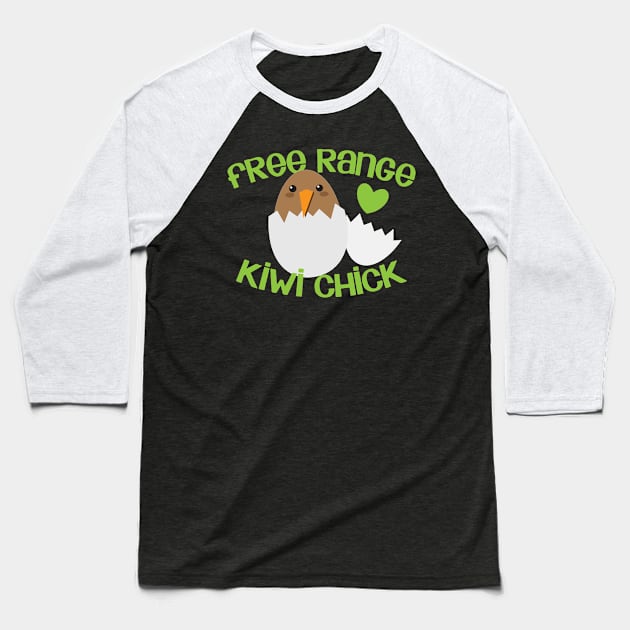 free range kiwi chick Baseball T-Shirt by jazzydevil